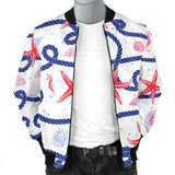 Starfish Shell Rope Pattern Men Bomber Jacket