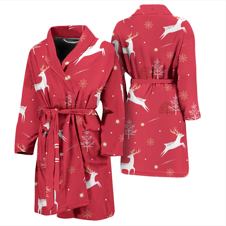 Deer Pattern Background Men Bathrobe