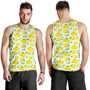 Lemon Pattern Stripe Background Men Tank Top