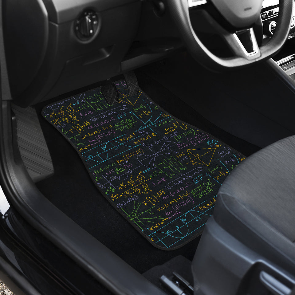 Math Pattern Print Design 01 Front and Back Car Mats