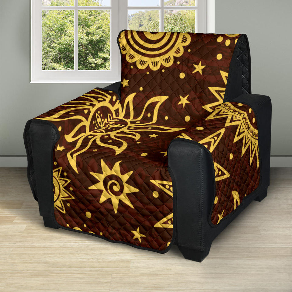 Hand Drawn Sun Pattern Recliner Cover Protector