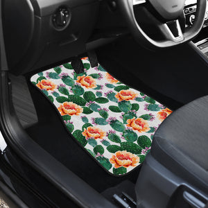Cactus and Flower Pattern Front Car Mats
