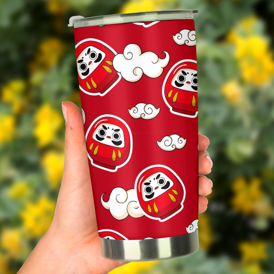 Red Daruma Cloud Pattern Tumbler