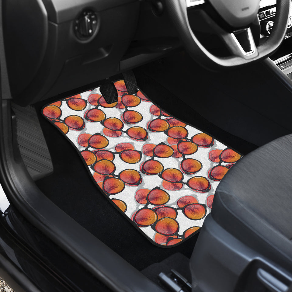 Sun Glasses Pattern Print Design 01 Front and Back Car Mats