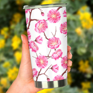 Pink Sakura Pattern Tumbler