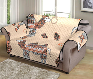 Camel Tribal Pattern Loveseat Couch Cover Protector