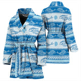 Dolphin Tribal Pattern background Women Bathrobe