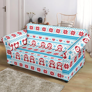 Penguin Sweater Printed Pattern Loveseat Couch Slipcover