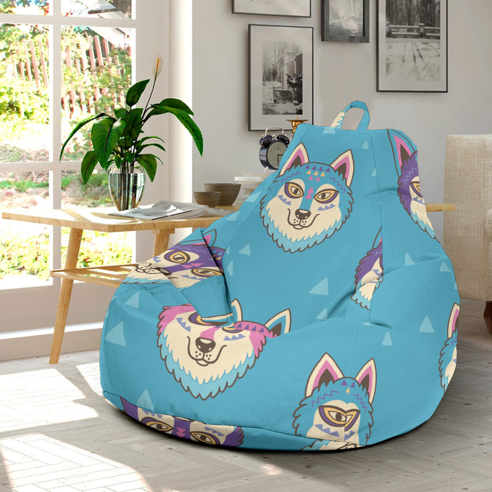 Siberian Husky Head Pattern Bean Bag Cover