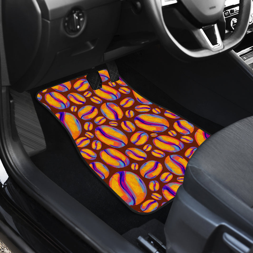 Coffee Bean Pattern Background Front Car Mats