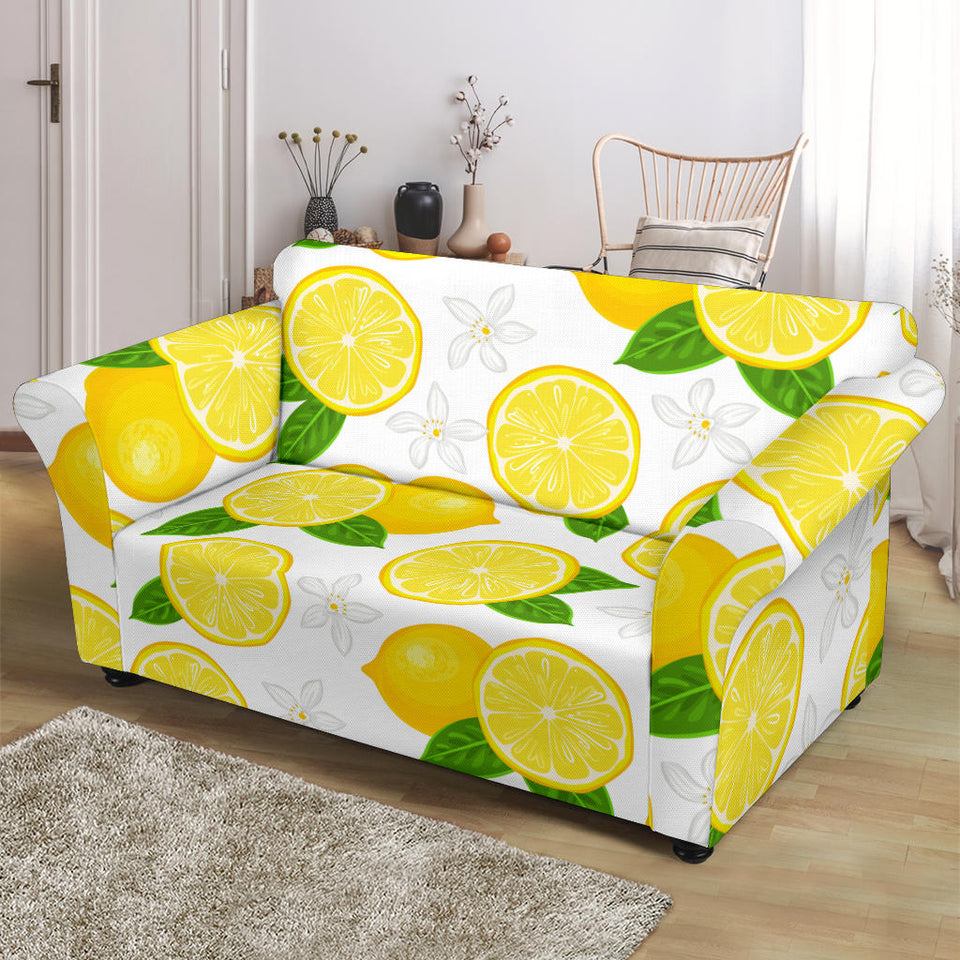 Lemon Flower Pattern Loveseat Couch Slipcover