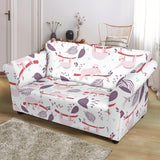 Sloth Leaves Pattern Loveseat Couch Slipcover