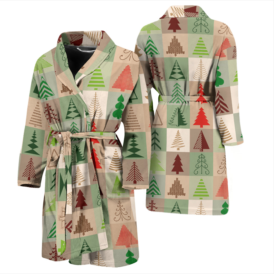 Christmas Tree Pattern Men Bathrobe