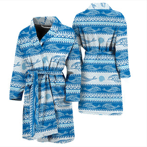 Dolphin Tribal Pattern background Men Bathrobe