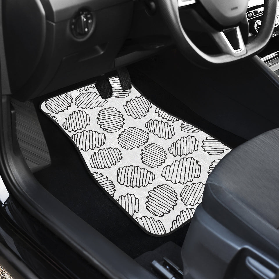 Potato Chips Pattern Print Design 03 Front and Back Car Mats