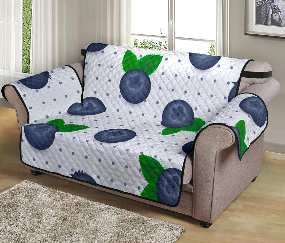 Blueberry Pokka Dot Pattern Loveseat Couch Cover Protector