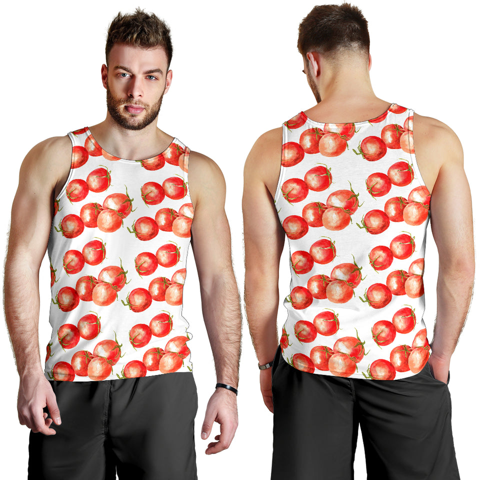 Tomato Water Color Pattern Men Tank Top