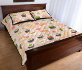 Sushi Pattern Background Quilt Bed Set