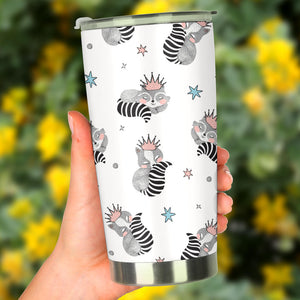 Sleep Raccoon Pattern Tumbler