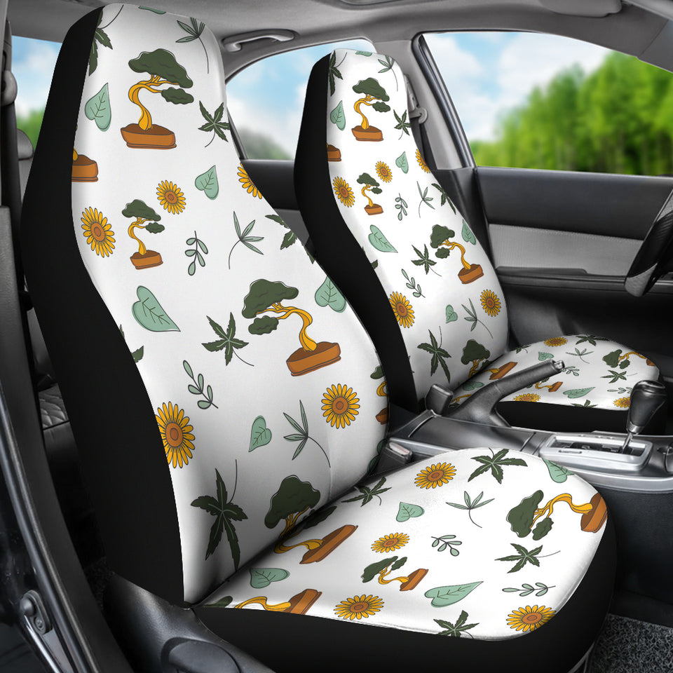 Bonsai Leaves Flower Pattern Universal Fit Car Seat Covers