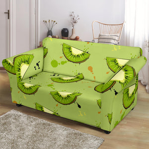 Kiwi Pattern Background Loveseat Couch Slipcover