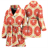 Sliced Grapefruit Pattern Women Bathrobe