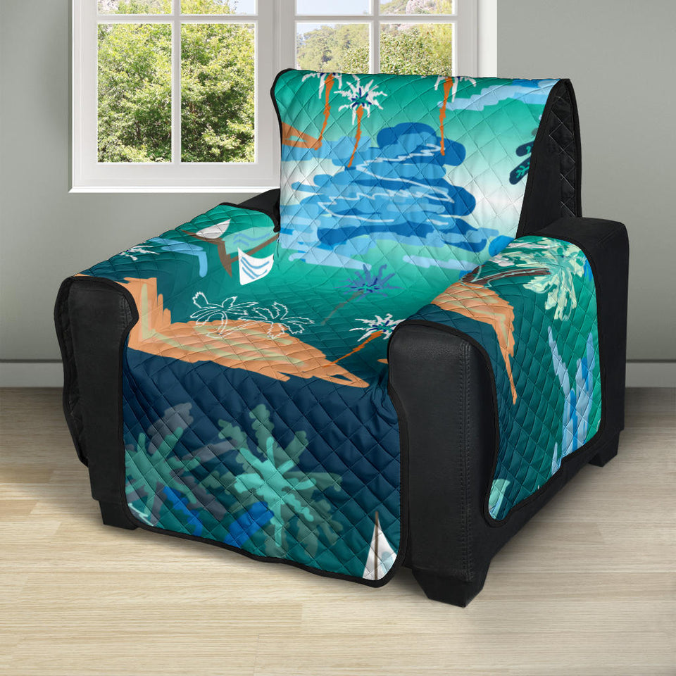 Sailboat Water Color Pattern Recliner Cover Protector