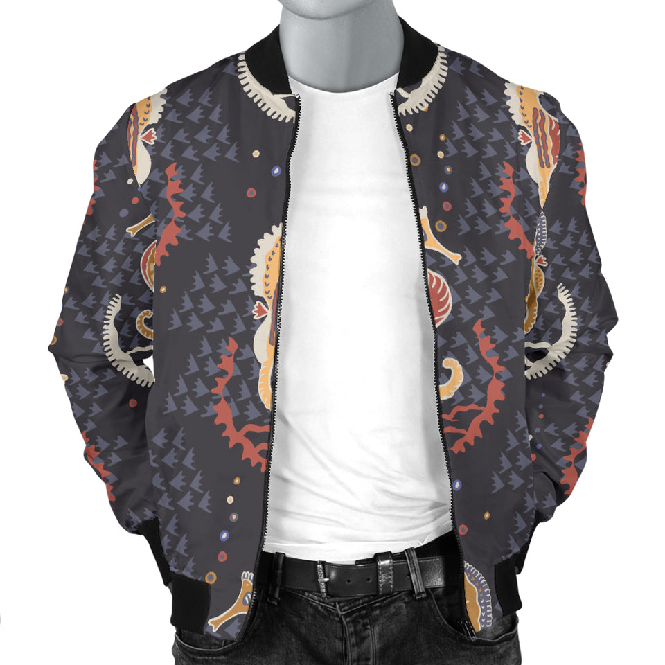 Seahorse Pattern Men Bomber Jacket