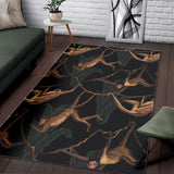 Monkey Pattern Black Background Area Rug