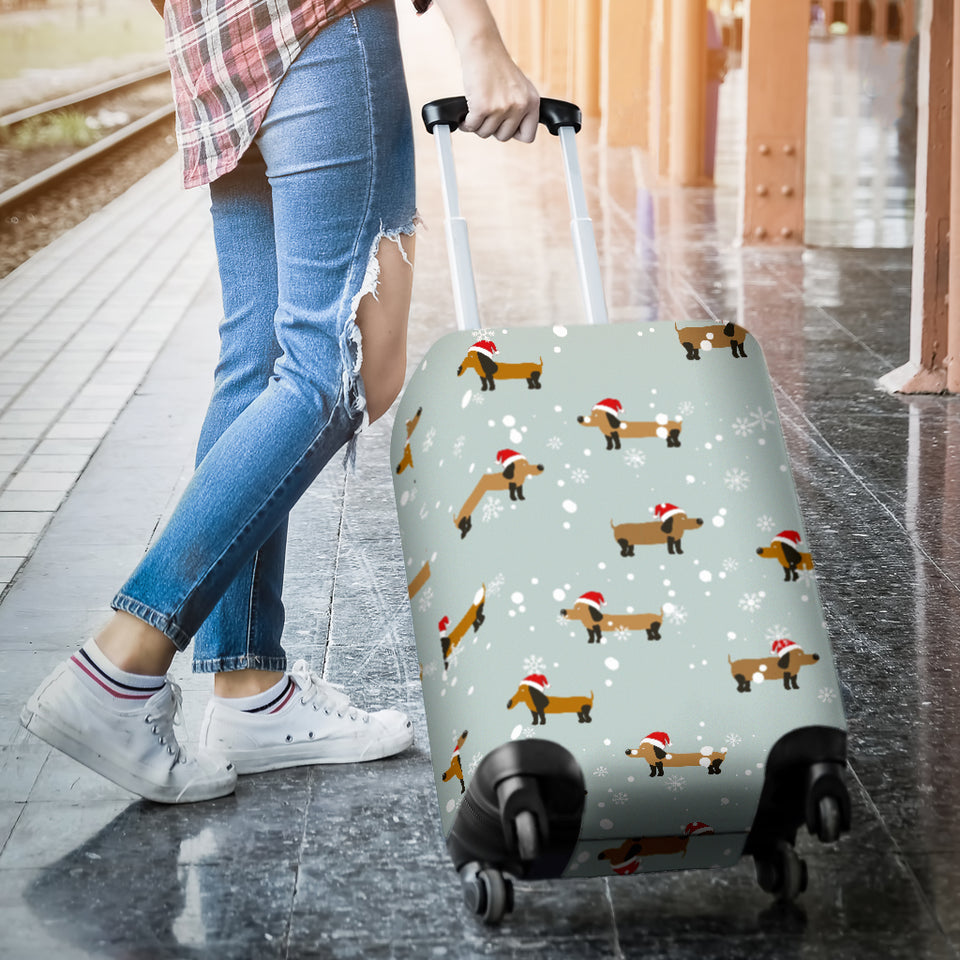 Dachshund Chirstmas Pattern Luggage Covers