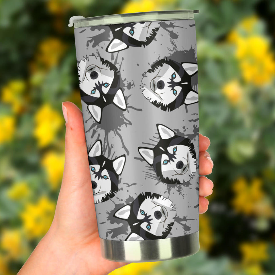 Siberian Husky Pattern Theme Tumbler