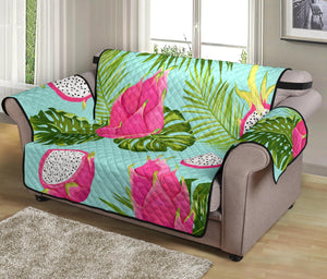 Dragon Fruit Leaves Pattern Loveseat Couch Cover Protector