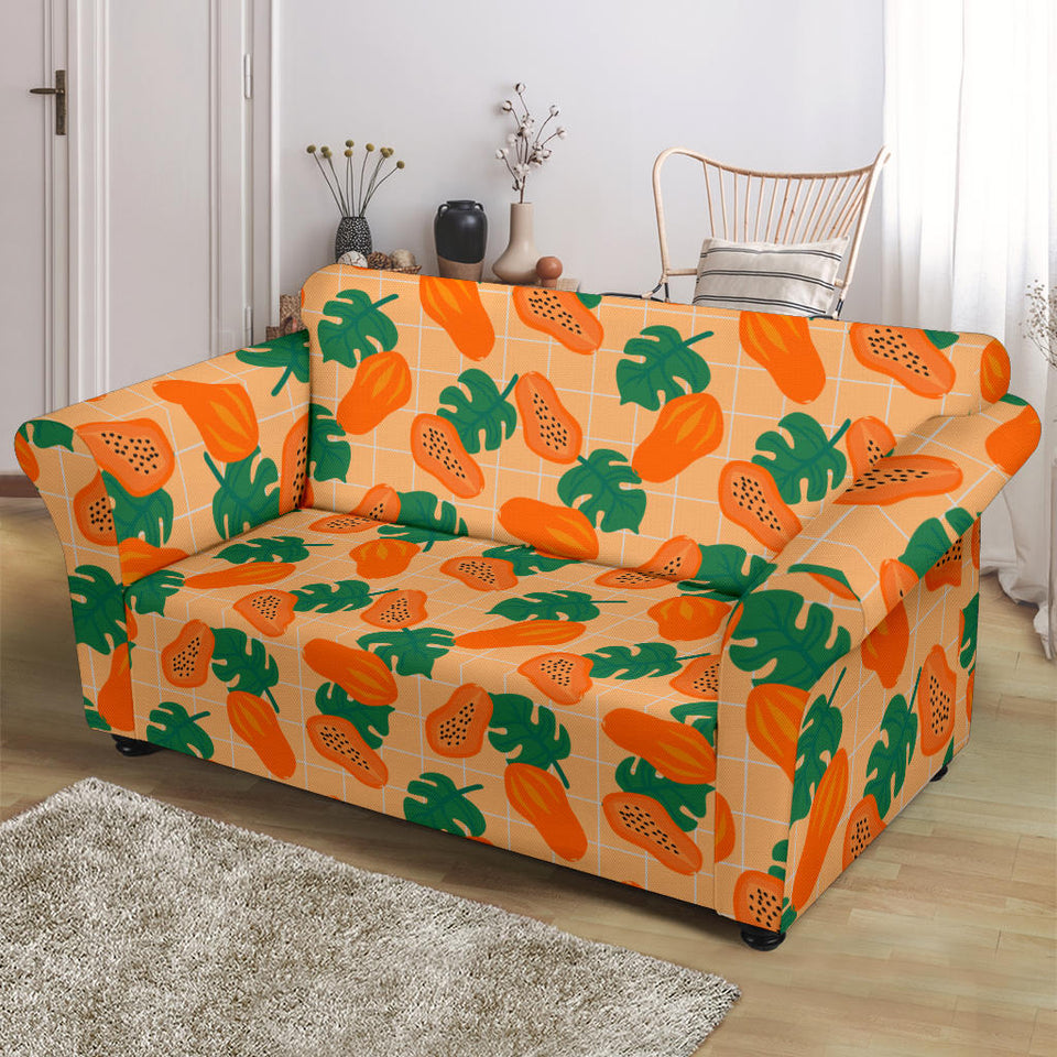 Papaya Leaves Pattern Loveseat Couch Slipcover