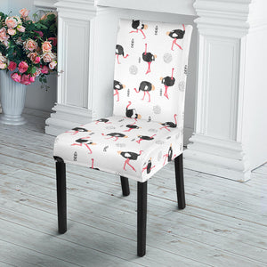 Ostrich Pattern Print Design 02 Dining Chair Slipcover