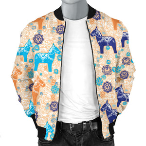 Cute Horse Pattern Men Bomber Jacket