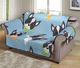 Cute Boston Terrier Pattern Loveseat Couch Cover Protector