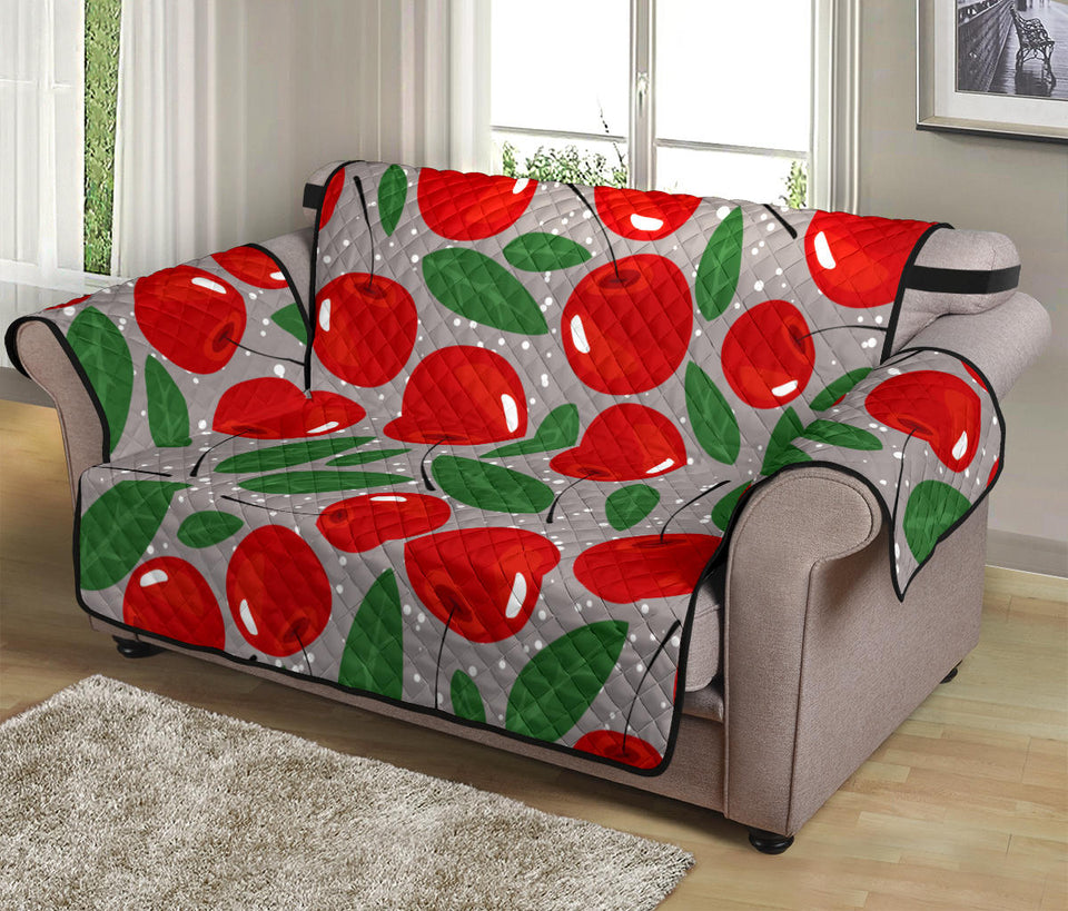 Cherry Leaves Pattern Loveseat Couch Cover Protector