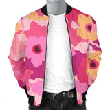Pink Camo Camouflage Flower Pattern Men Bomber Jacket