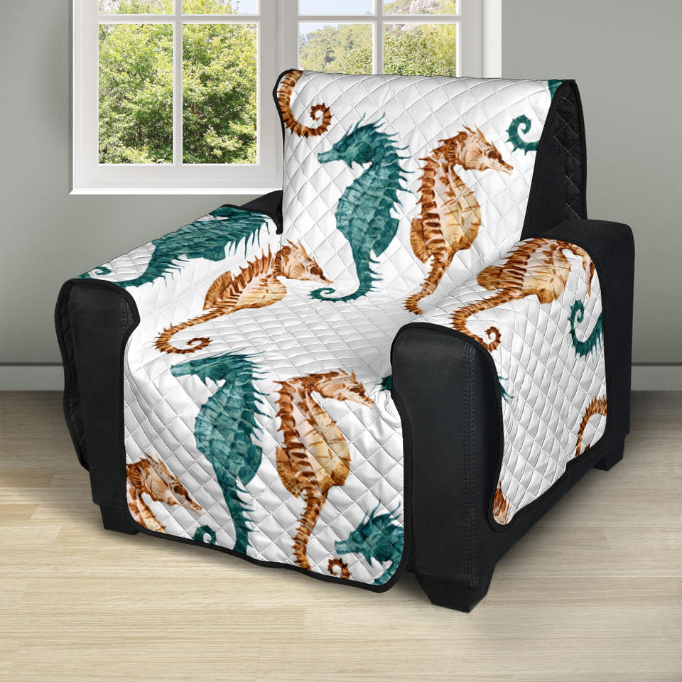 Seahorse Pattern Background Recliner Cover Protector