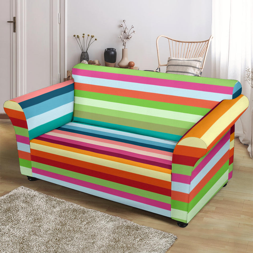 Rainbow Pattern Loveseat Couch Slipcover