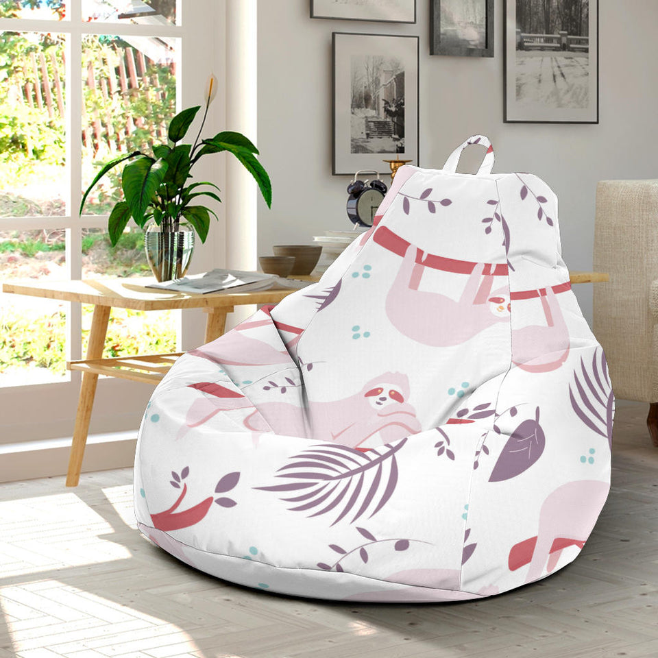 Sloth Leaves Pattern Bean Bag Cover