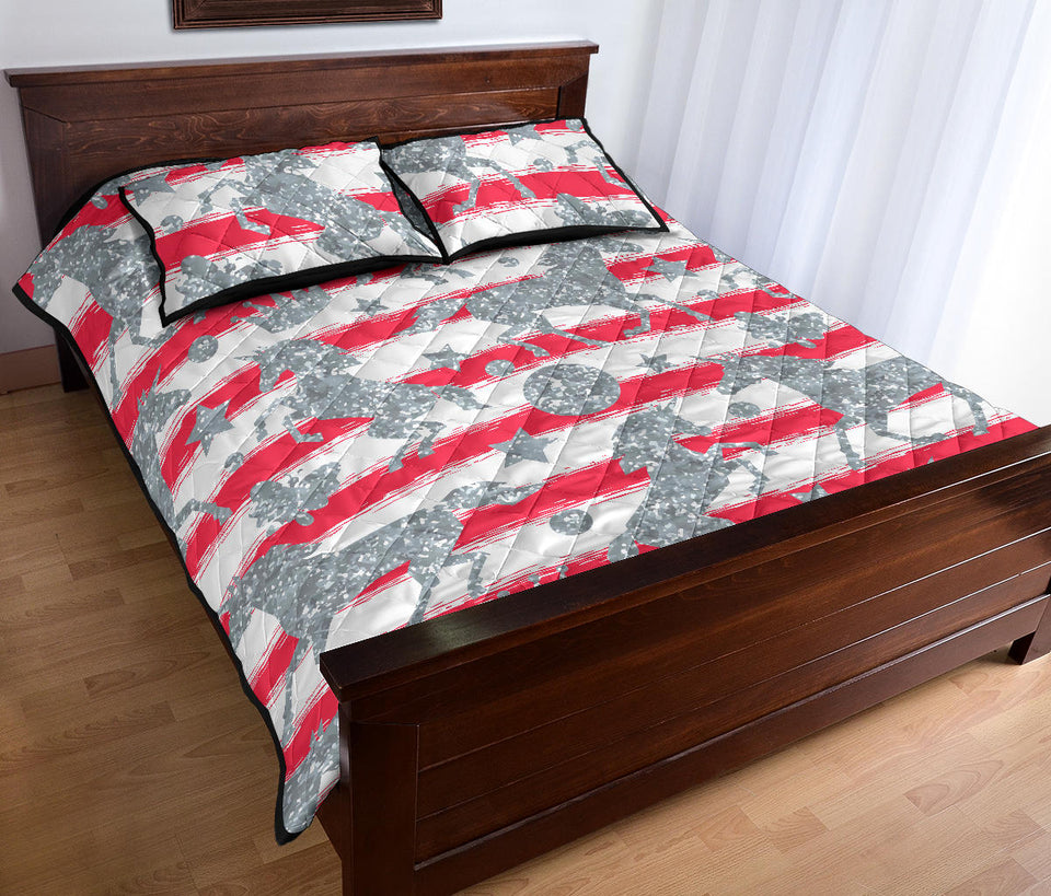 Unicorn Silver Pattern Quilt Bed Set