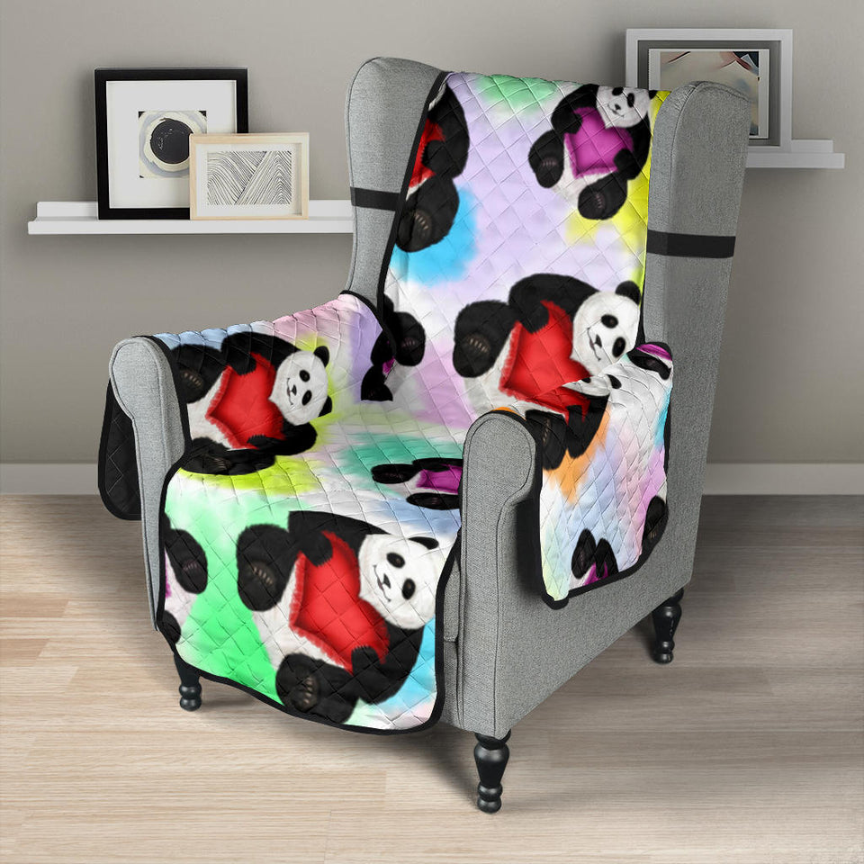 Panda Cute Heart Pattern Chair Cover Protector