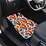 Colorful Rooster Chicken Guitar Pattern Front Car Mats