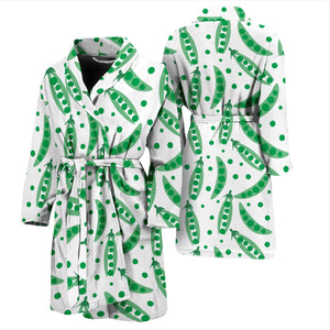 Green Peas Pattern Print Design 01 Men Bathrobe