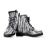 Gray Bengal Tiger Pattern Leather Boots