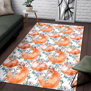 Fox Water Color Pattern Area Rug