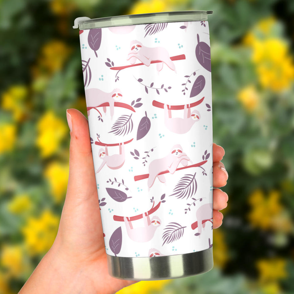 Sloth Leaves Pattern Tumbler