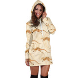 Kangaroo Aboriginal Pattern Background Women Hoodie Dress