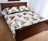 Sushi Japanese Pattern Quilt Bed Set